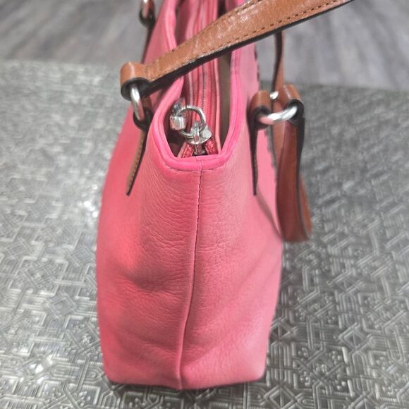 🐢 Fossil Barbie Pink Pebble Leather Satchel Bag. Super Cute!! 🥰🥰🥰 - Picture 4 of 11
